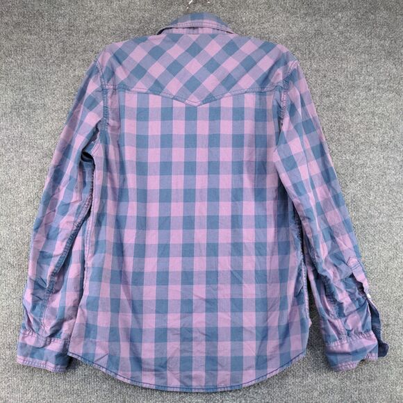 Urban Pipeline Mens Pearl Snap Shirt Multi Small Check Print Long Sleeve - Picture 5 of 11